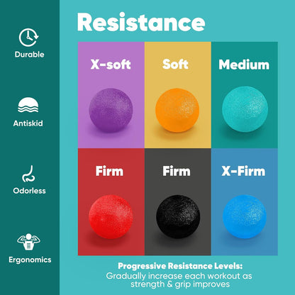 HiKeep Stress Balls for Adults (6 Pack), Stress Ball, Grip Strength Trainer