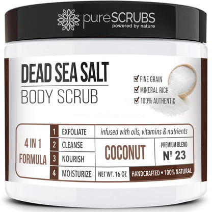 pureSCRUBS Premium Cucumber Body Scrub Set, Exfoliating Dead Sea Salt Scrub