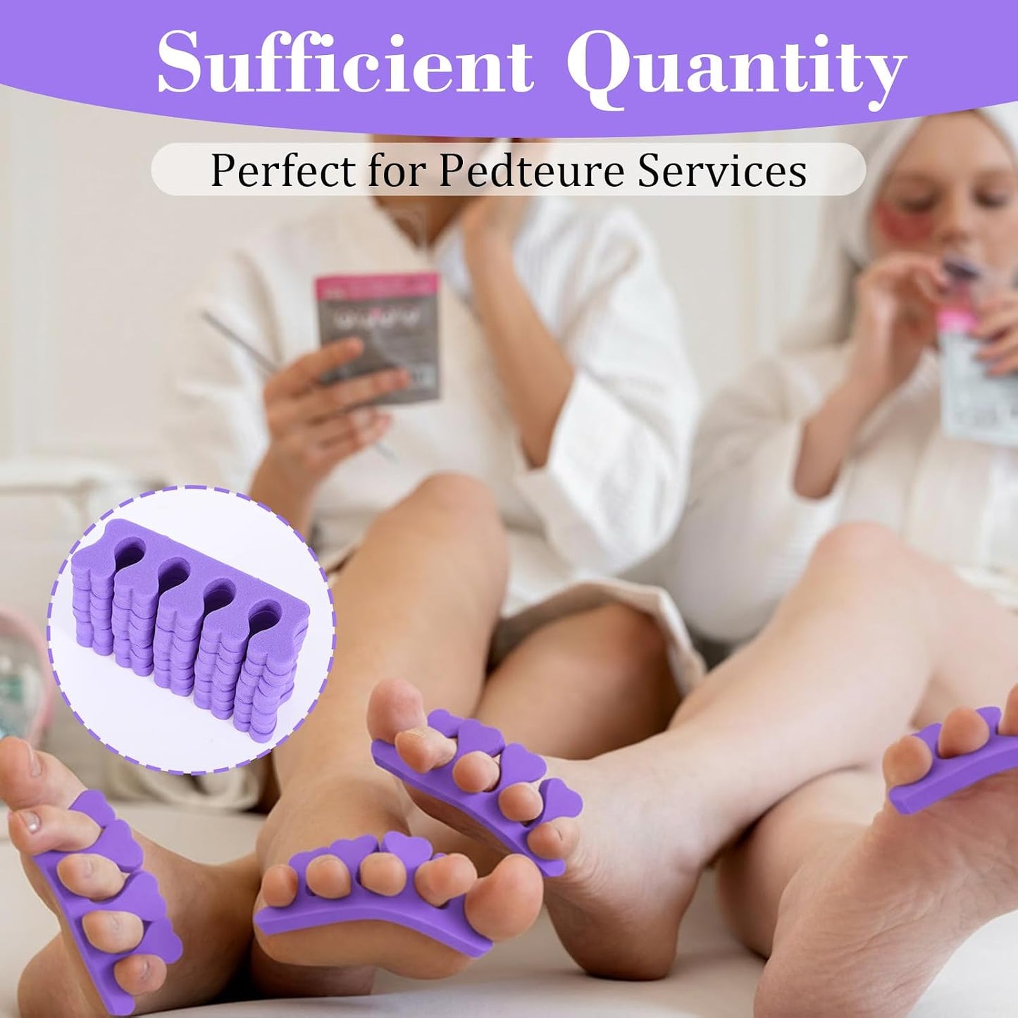 100 Pcs Sponge Toe Separators Soft Finger Separators Premium Pedicure Tool Kit Flexible Toe Divider Spacer for Polishing Pedicure Manicure Coating Nail Art Beauty Accessories (Pink)