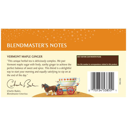 Celestial Seasonings Herbal Tea, Vermont Maple Ginger, Caffeine Free, 20 Count (Pack of 6)