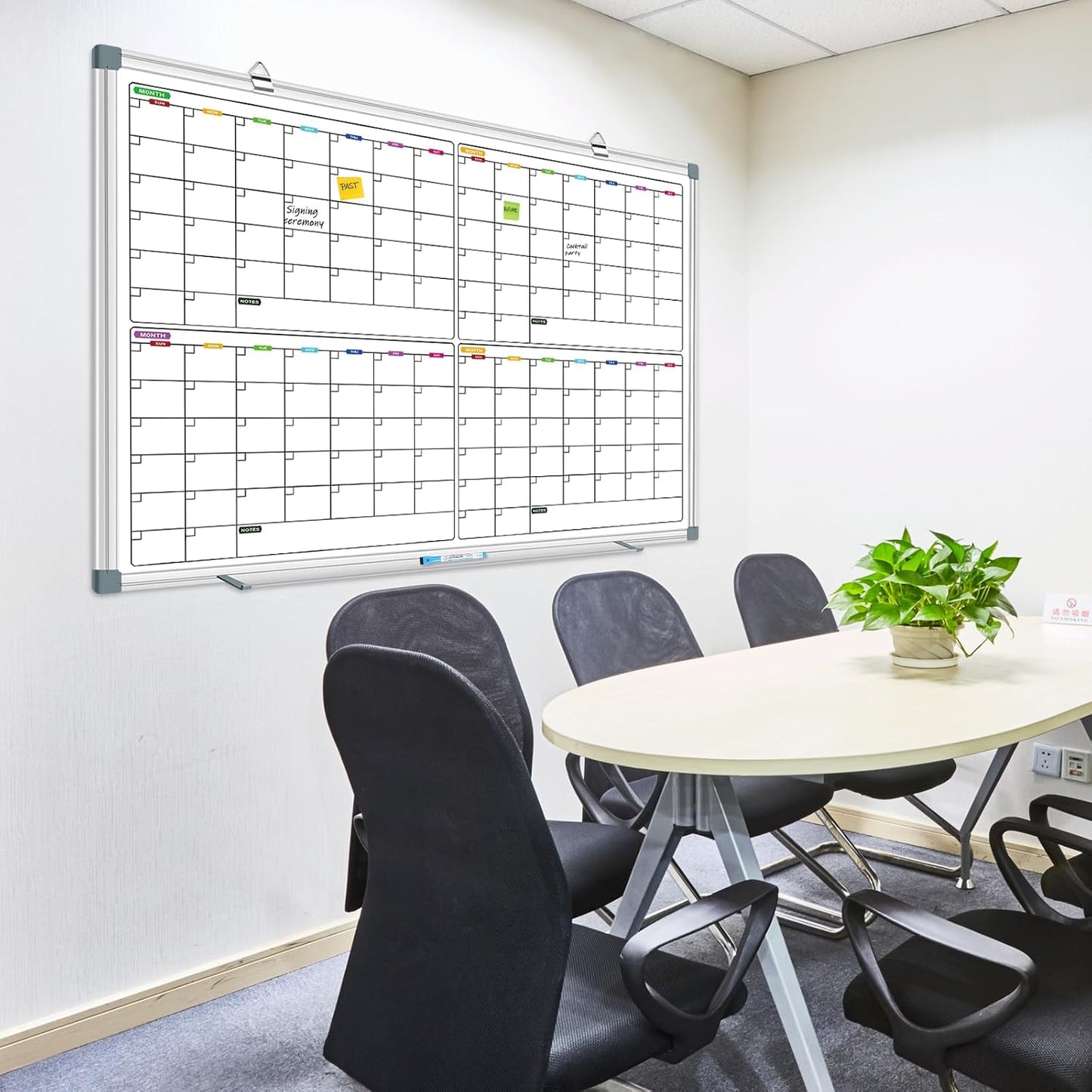 Magnetic Dry Erase Board Calendar for Wall 36" x 24", Monthly Calendar Whiteboard for Wall, Planning Board Bulletin Board Portable Board for Office, School, Home, Kitchen, Planning, Memo