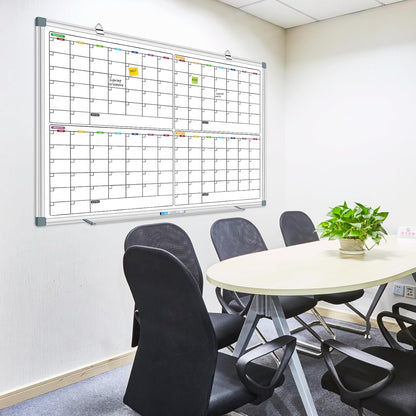 Magnetic Dry Erase Board Calendar for Wall 36" x 24", Monthly Calendar Whiteboard for Wall, Planning Board Bulletin Board Portable Board for Office, School, Home, Kitchen, Planning, Memo