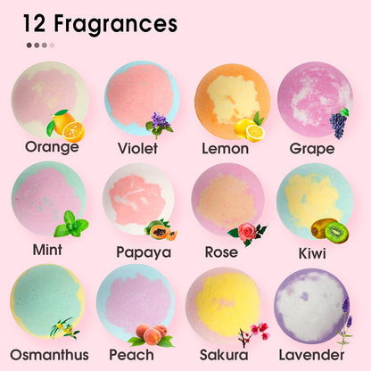 iHave Bath Bombs for Kids,12 Pack Gift Set Bubble Bath Spa Gifts for Women