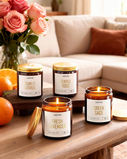 AOOVOO Scented Candles - 4PC Candle Set, 36 oz Soy Candles