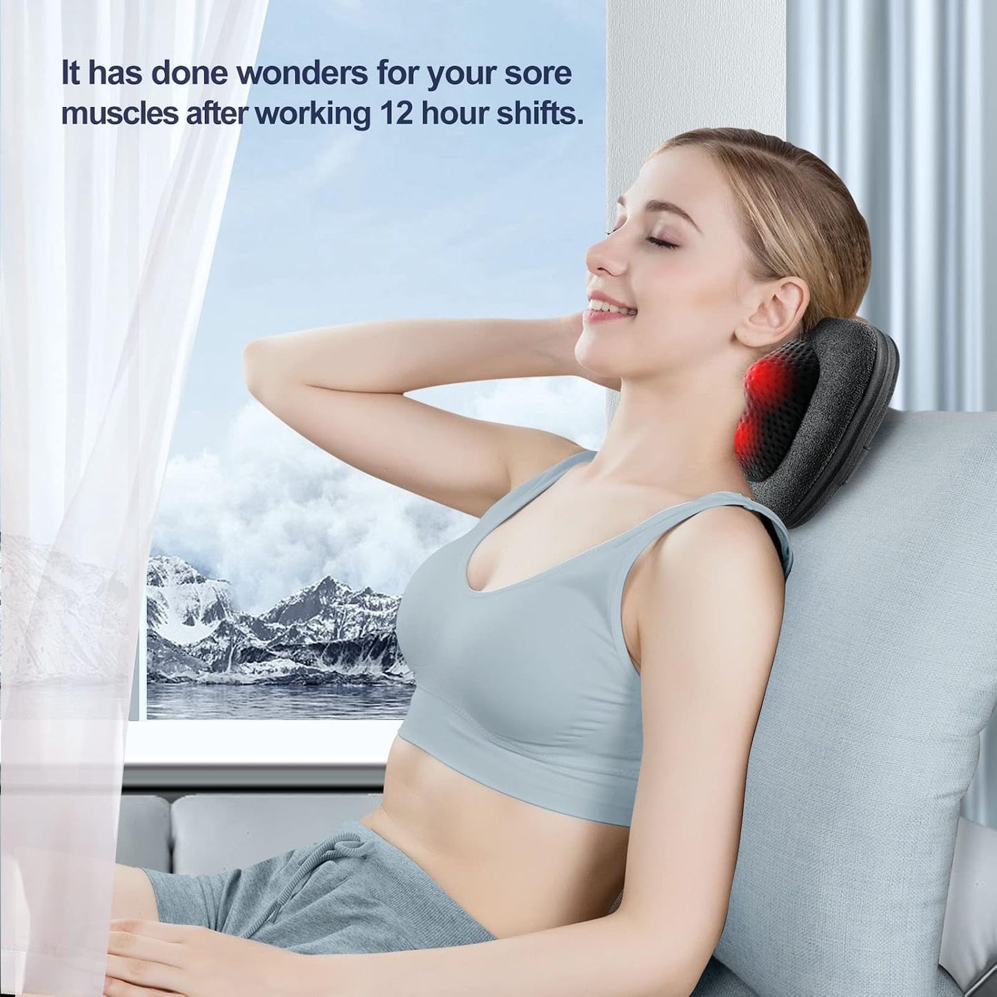 VIKTOR JURGEN Shiatsu Back Massager with Heat – Deep Tissue Massage for Neck, Shoulder, Back Pain Relief, Electric Kneading 3D Massage Pillow, Christmas for Men Women Dad Wife Mom Gifts (NOT Cordless)