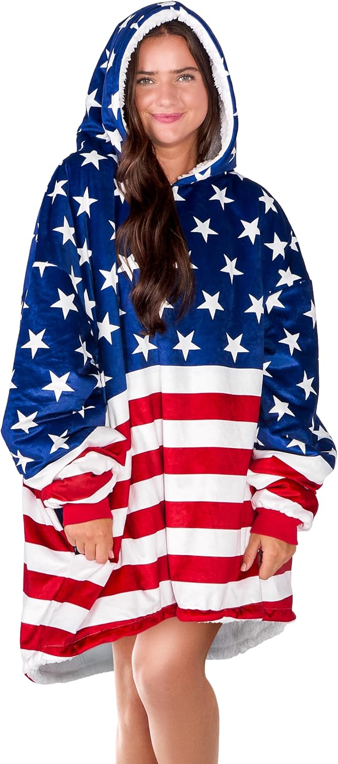 Bare Home Wearable Blanket Hoodie - Soft Plush Sherpa - Warm and Cozy - Oversized Wearable Blanket