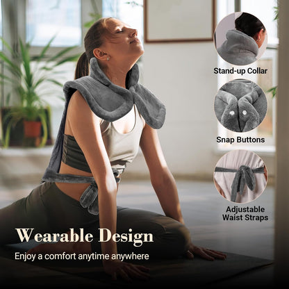 COMFIER Large Heating Pad for Back, FSA Eligible HSA Heating Pad for Neck and Shoulders and Back, Heated Neck Wrap, 3 Heat Levels & 90-Mins Auto Shut Off, Fathers Day Dad Gifts for Men Husband