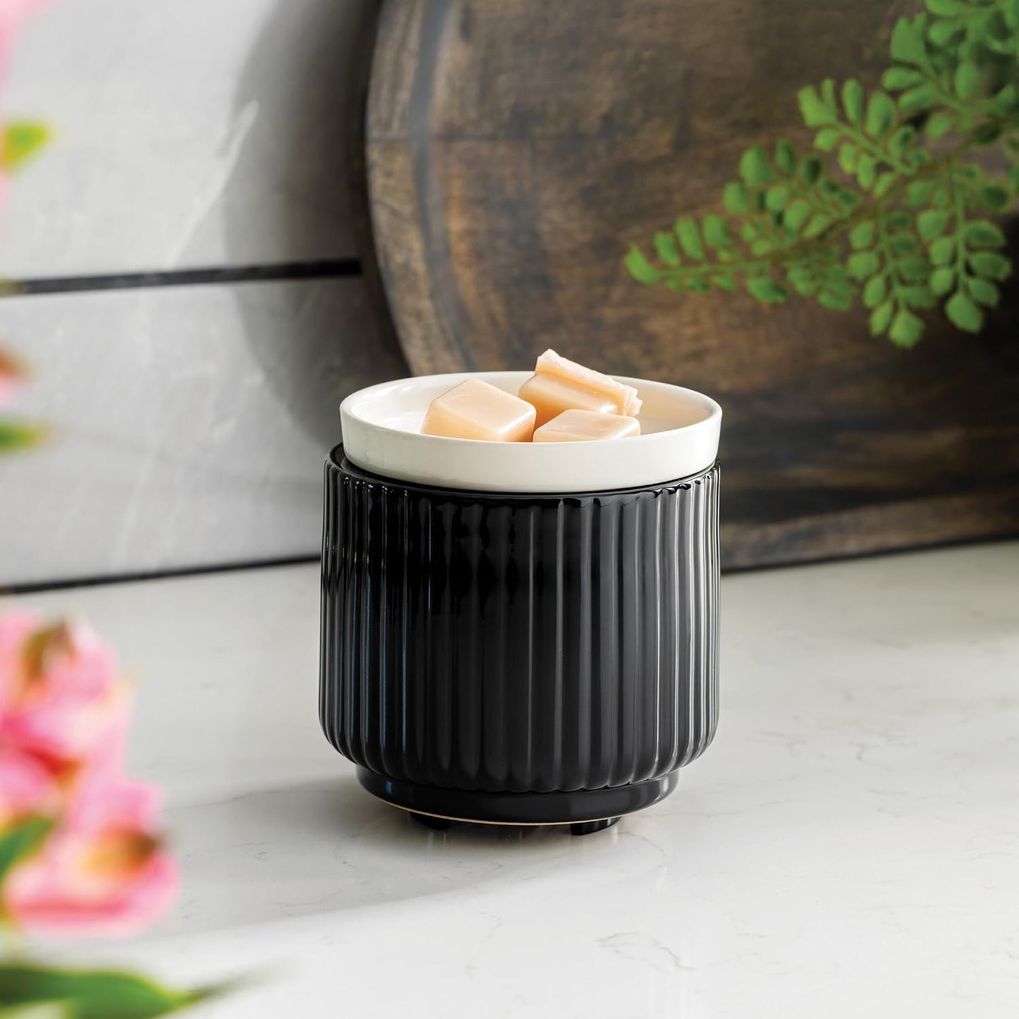 Candle Warmers ETC. Illumination Fragrance Warmer- Light-Up Warmer for Warming Scented Candle Wax Melts and Tarts or to Freshen Room, White Harmony