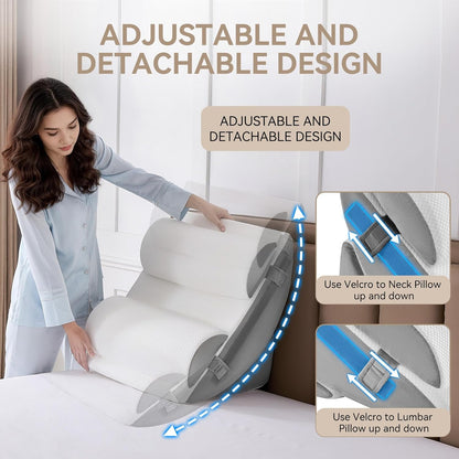 Yojoker 4PCS Orthopedic Bed Wedge Pillow Set for Sleeping, Post Surgery Foam Pillow for Body, Back and Leg Pain Relief, Triangle Adjustable Support Pillow - Acid Reflux, Anti Snoring & GERD Sleeping