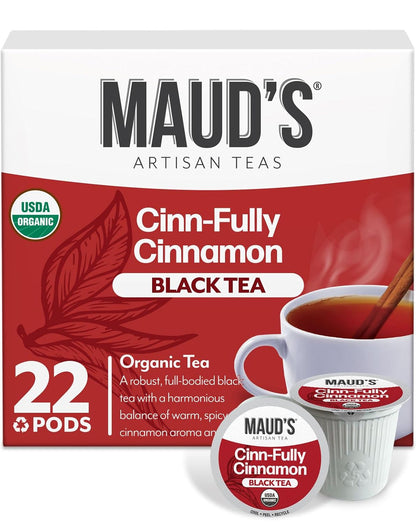 Maud's Organic Chamomile Lavender Tea Pods, 24 ct, Single Serve Pods – 100% Gourmet Blended Tea Leaves, Compatible with Keurig K Cups Maker
