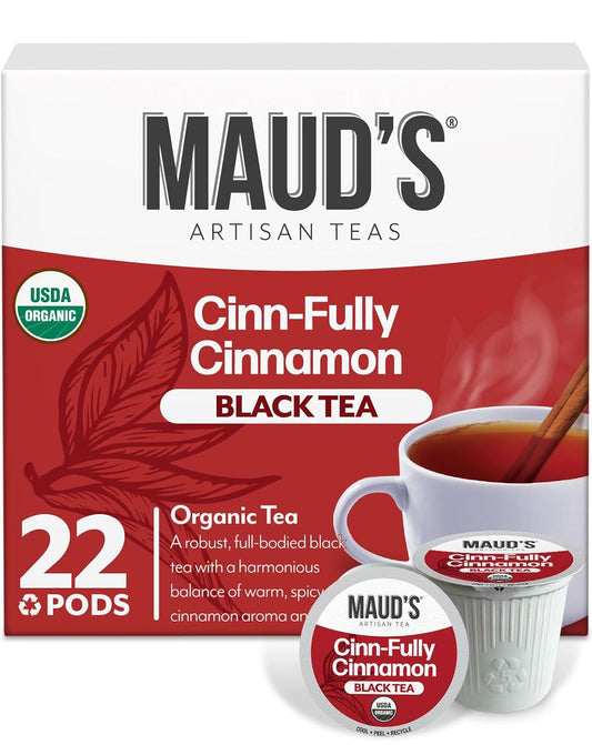 Maud's Organic Cinnamon Black Tea Pods, 22ct