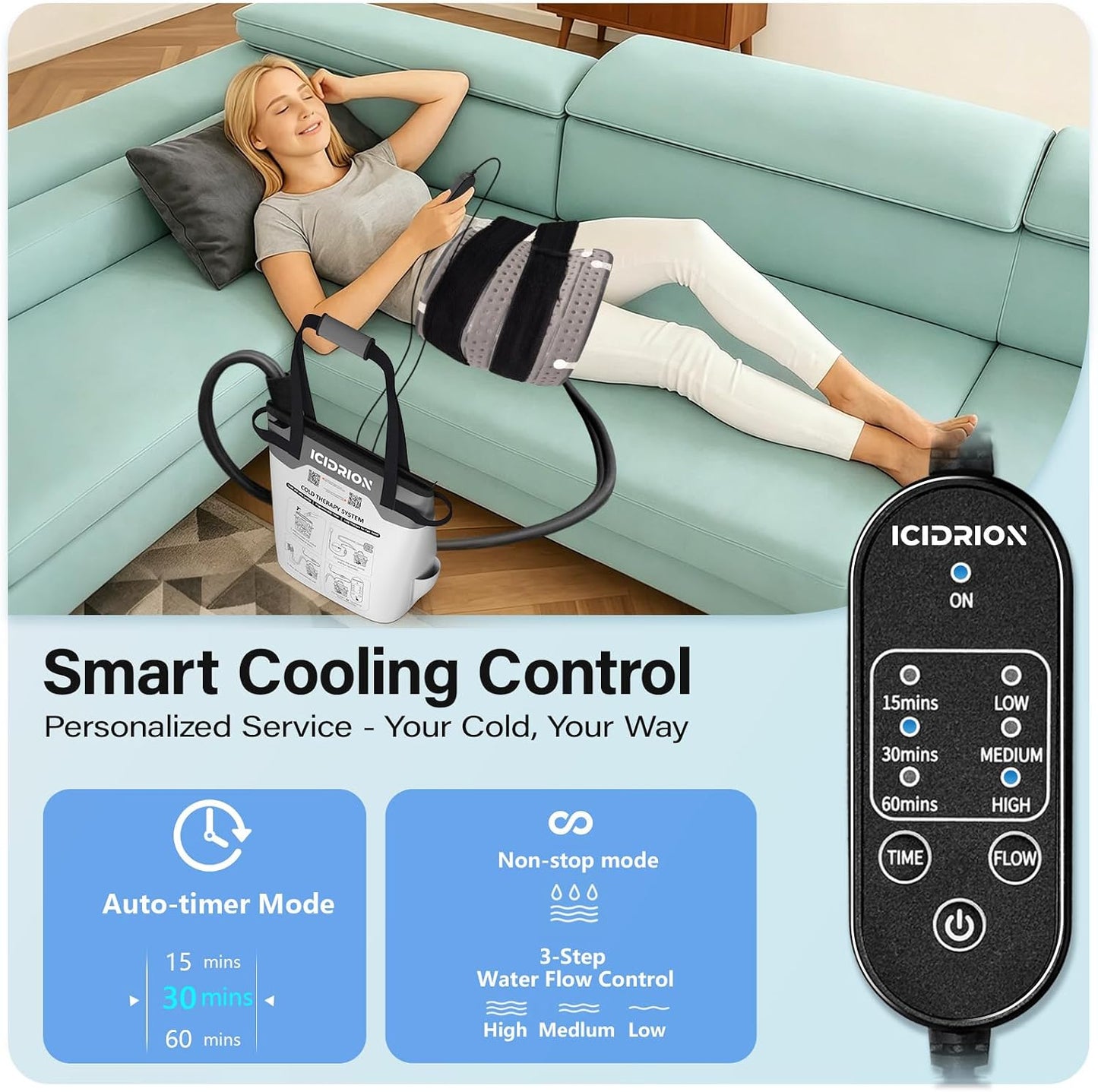 Cold Therapy Machine, Programmable Ice Machine for Shoulder After Surgery, Portable Shoulder Replacement Recovery System, Cryotherapy Pain Relief with Pad