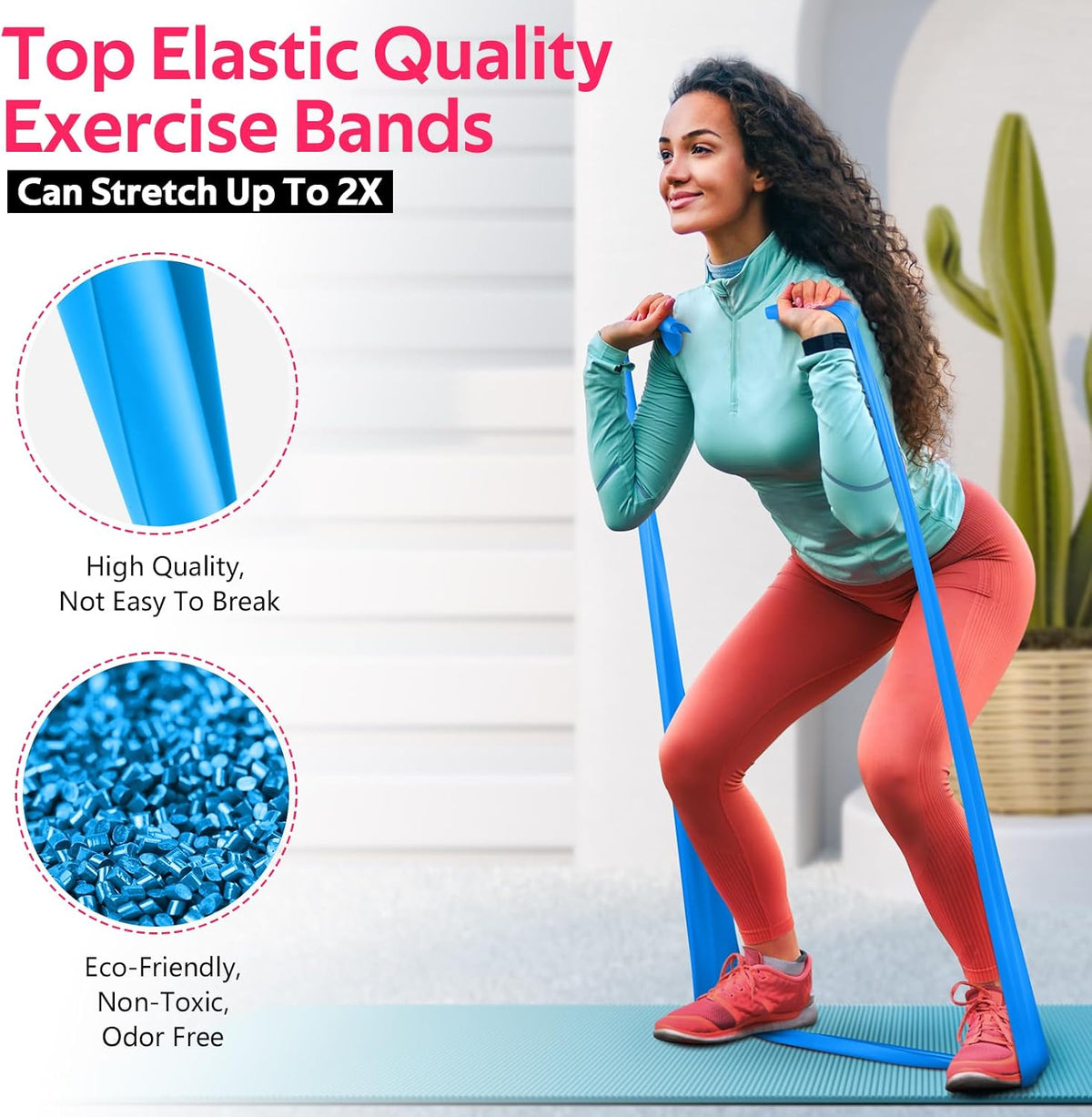 Resistance Bands Set, Exercise Bands for Physical Therapy, Pilates, Yoga