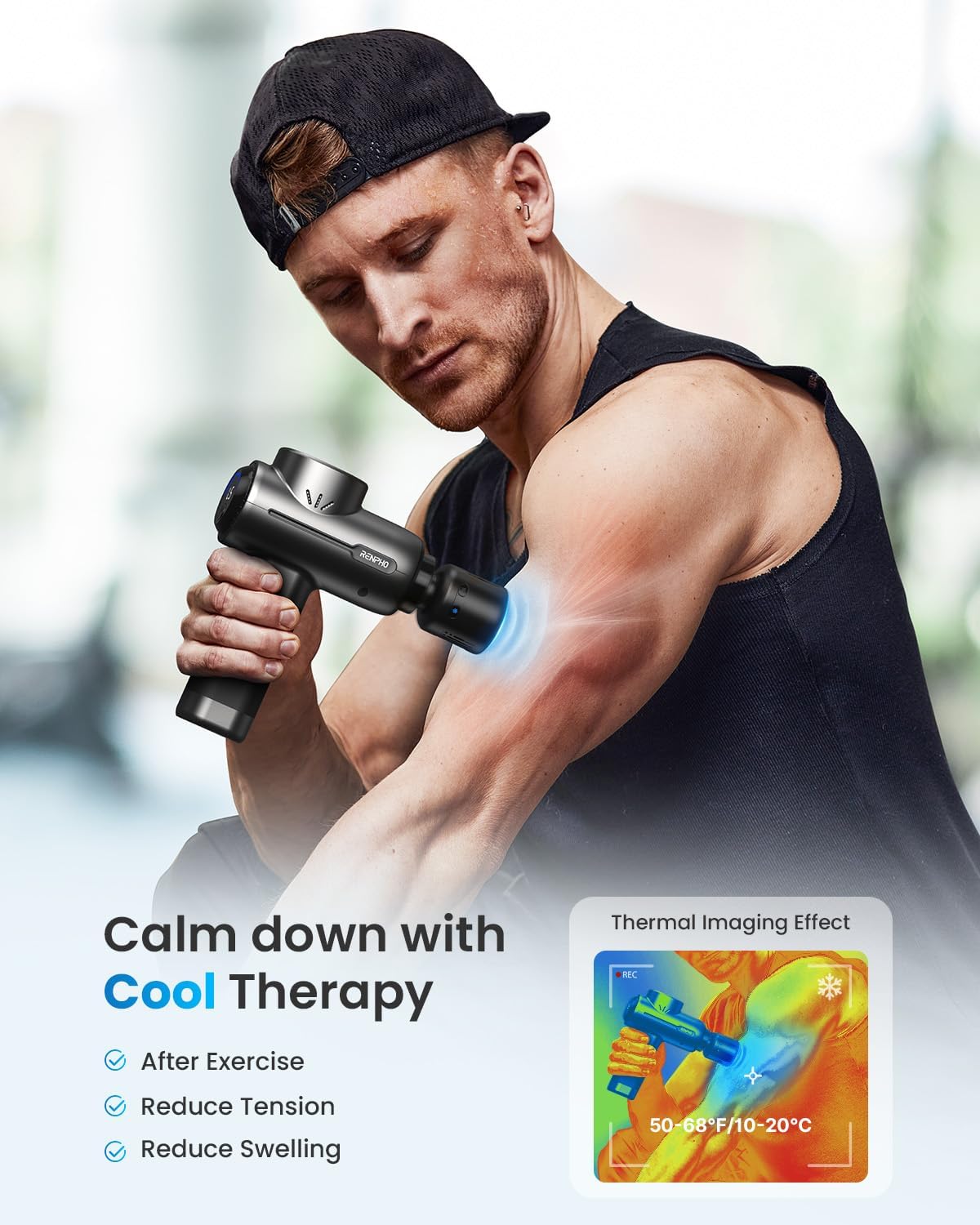 RENPHO Active+ Massage Gun, App-Controlled Guided Courses, Bluetooth