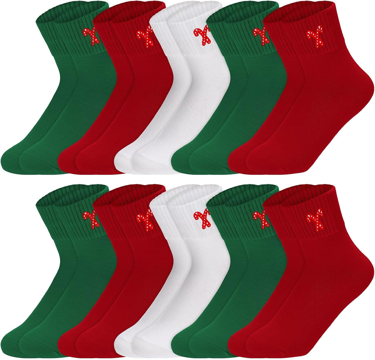 Eurzom 10 Pairs Socks Womens Crew Elastic Ankle Length Cotton Socks Aesthetic Cute Lightweight Low Cut Gifts for Women - Colors B