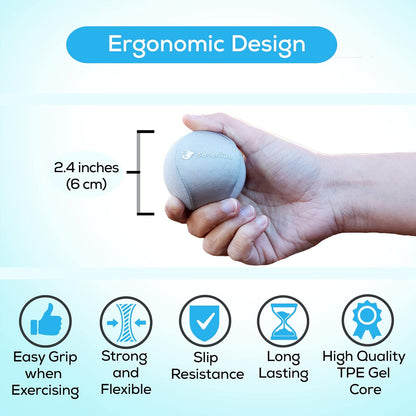 Serenilite Hand Therapy Exercise Stress Ball Bundle - Tri-Density Stress Balls for Adults & Grip Strengthening