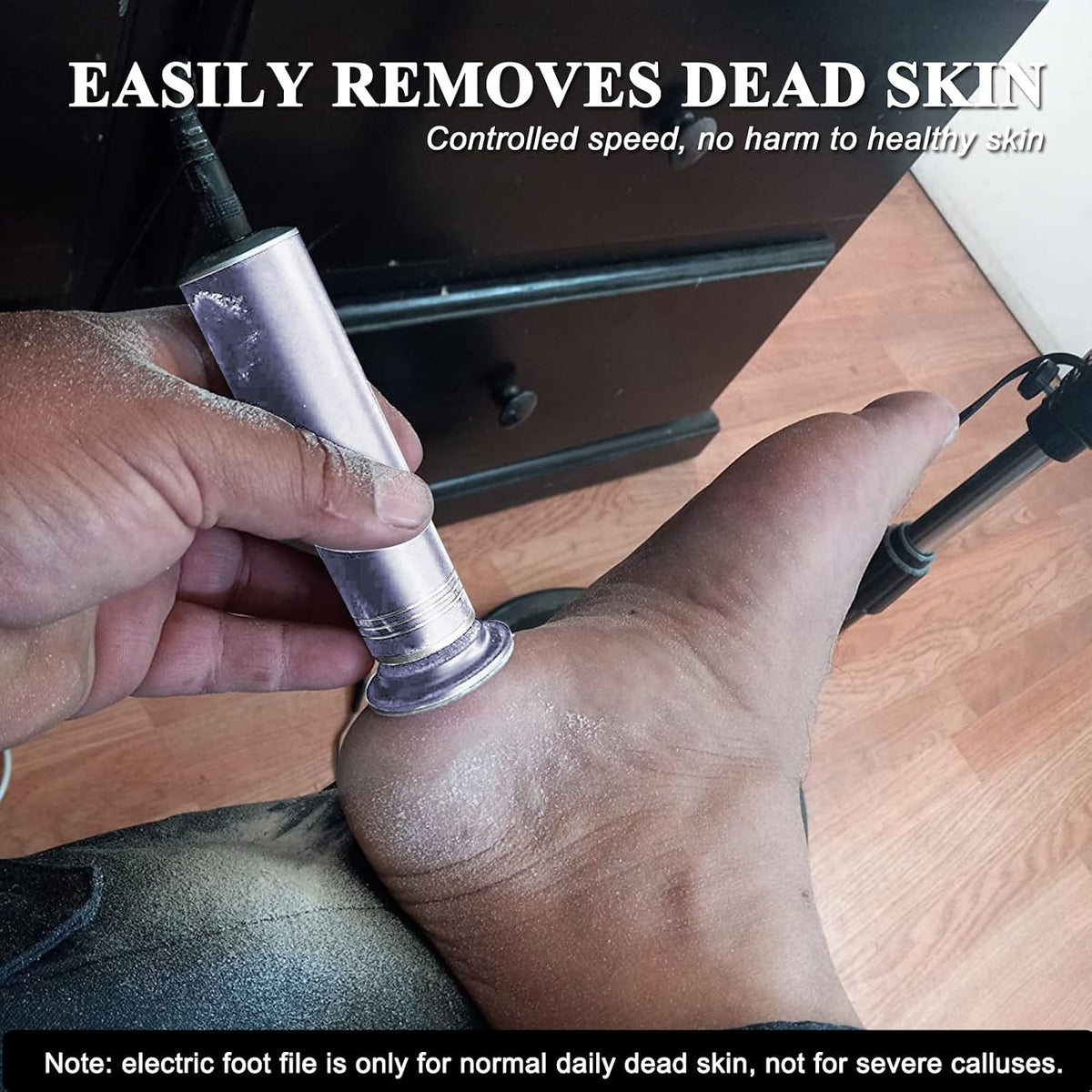 Upgraded Electric Callus Remover for Feet 1200RPM, Adjustable Speed Professional Electric Foot Sander Foot Grinder Heel File Pedicure Tool for Women Men Cracked Dead Skin, 60 Sandpaper Discs, Black