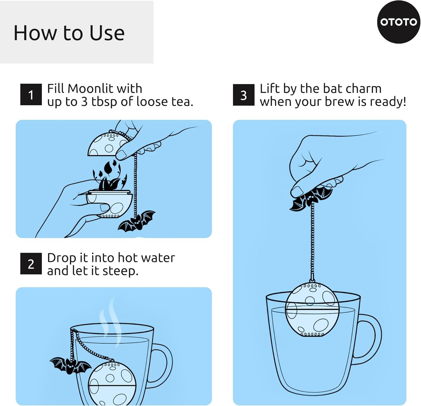 OTOTO Louie Cat Tea Infuser - Cats Loose Leaf Steeper & Diffuser, Tea Strainer Accessories, Cute Gifts for Cat Lovers, White Elephant Gifts, Cute Kitchen Accessories