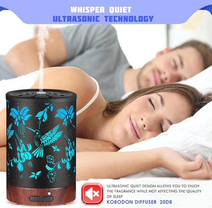 Essential Oil Diffuser, Ultrasonic Diffuser for Essential Oil, Cool Mist Humidifier Aromatherapy Diffuser with 7 Color Lighting Changing Modes, Waterless Auto Shut-Off for Home（Flower Fairy）