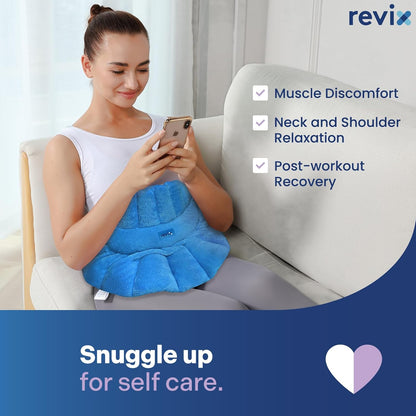 REVIX Microwave Heating Pad for Neck Shoulders and Back with Moist Heat, Weighted Microwavable Heated Neck Wrap Warmer, Scented