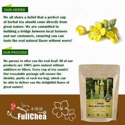 FullChea - Rooibos Tea Bags, 60 Counts - Premium South African Natural Rooibos - Non-GMO - Caffeine-Free - Antioxidant-Rich & Supports Digestion