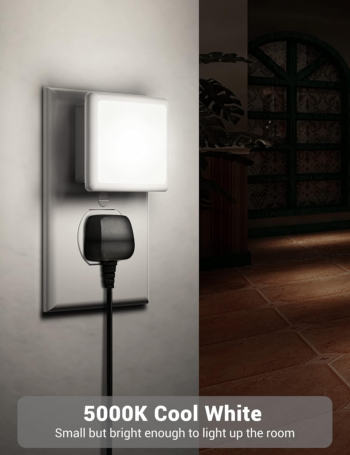 JandCase Amber Night Light[2 Pack], Night Lights Plug into Wall, LED Plug in Nightlight with Dusk-to-Dawn Sensor, 0.3W Dim Night Light for Sleep, Bedroom, Bathroom, Hallway, Non-dimmable