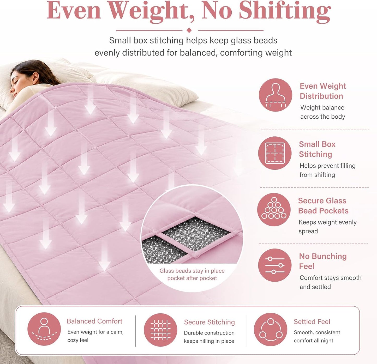 L'AGRATY Weighted Lap Pad 7lb: Small Weighted Blanket for Adults - Cooling Portable Travel Blanket for Relaxation Sleeping - Washable All-Season (29" x 24")