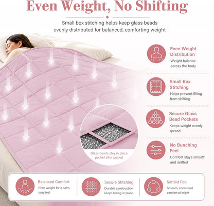 L'AGRATY Weighted Lap Pad 7lb: Small Weighted Blanket for Adults - Cooling Portable Travel Blanket for Relaxation Sleeping - Washable All-Season (29" x 24")