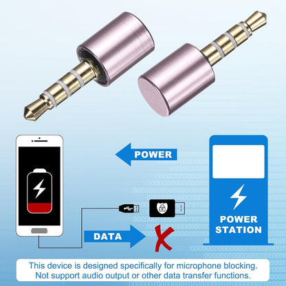 2 Pcs Microphone Blocker, USB 3.5mm Audio Blocker, Silver