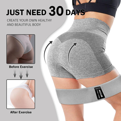 KANGFITER Non-Slip Fabric Resistance Bands for Working Out 3 Levels