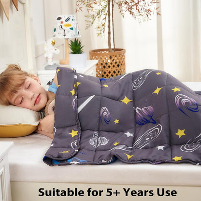 yescool Weighted Lap Pad 2 Pounds Weighted Lap Blanket, Space Plane Small Weighted Blanket, Weighted Throw Blanket Gifts for Travel Indoor Outdoor, 20"x30"