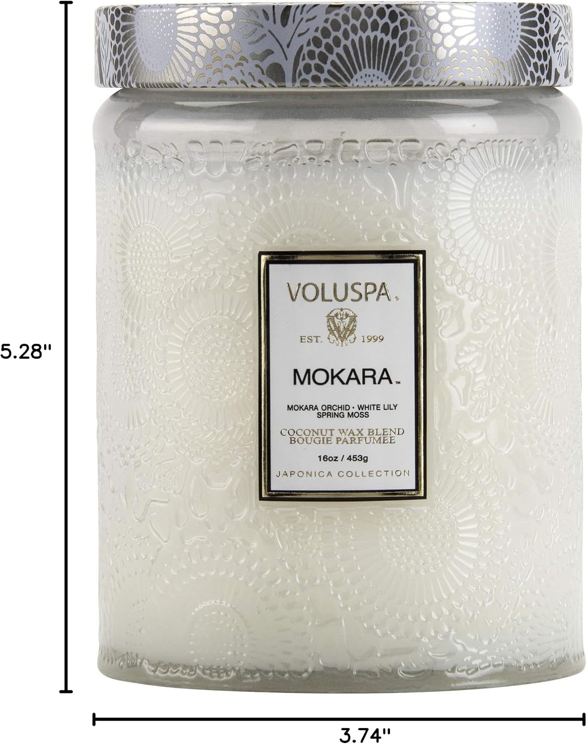 Voluspa Baltic Amber Candle, 18 oz, Coconut Wax Blend, Scented Candles for Home, 100 Hour Burn Time, Candle Jar