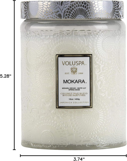 Voluspa Baltic Amber Candle, 18 oz, Coconut Wax Blend, Scented Candles for Home, 100 Hour Burn Time, Candle Jar