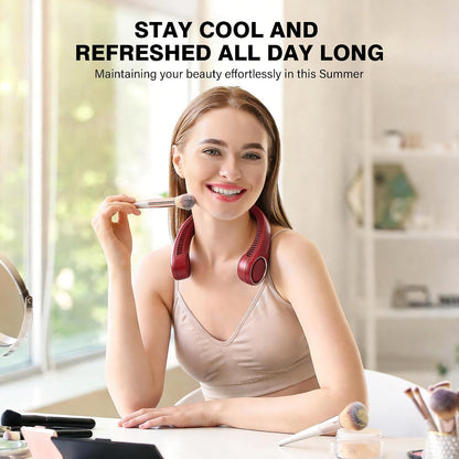 Morelax Neck Fan, USB Rechargeable Personal Fan,Hand Free Bladeless Portable Fans,4000 mAh, 3 Speeds,72 Air Faster softer 360° Cooling, Ultra Quiet,Gift Suitable for Home, Office, Travel, Sports