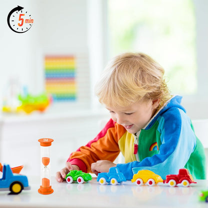 Sand Timer for Kids Set of 3 Small Colorful Hourglass Acrylic Covered Clock 1Min 2Min 5Min for Classroom, Home & Kids Room