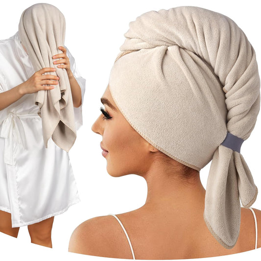 Umisleep Microfiber Hair Towel, 41" x 22" Super Absorbent, Soft Anti-Frizz