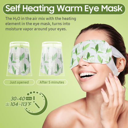 BeHoomi Steam Eye Mask, 10Packs Heated Eye Mask, Self Heating Disposable SPA Warm Compress for Eyes Sleep Mask, Travel Essentials & Relaxation Gifts for Women (Unscented)
