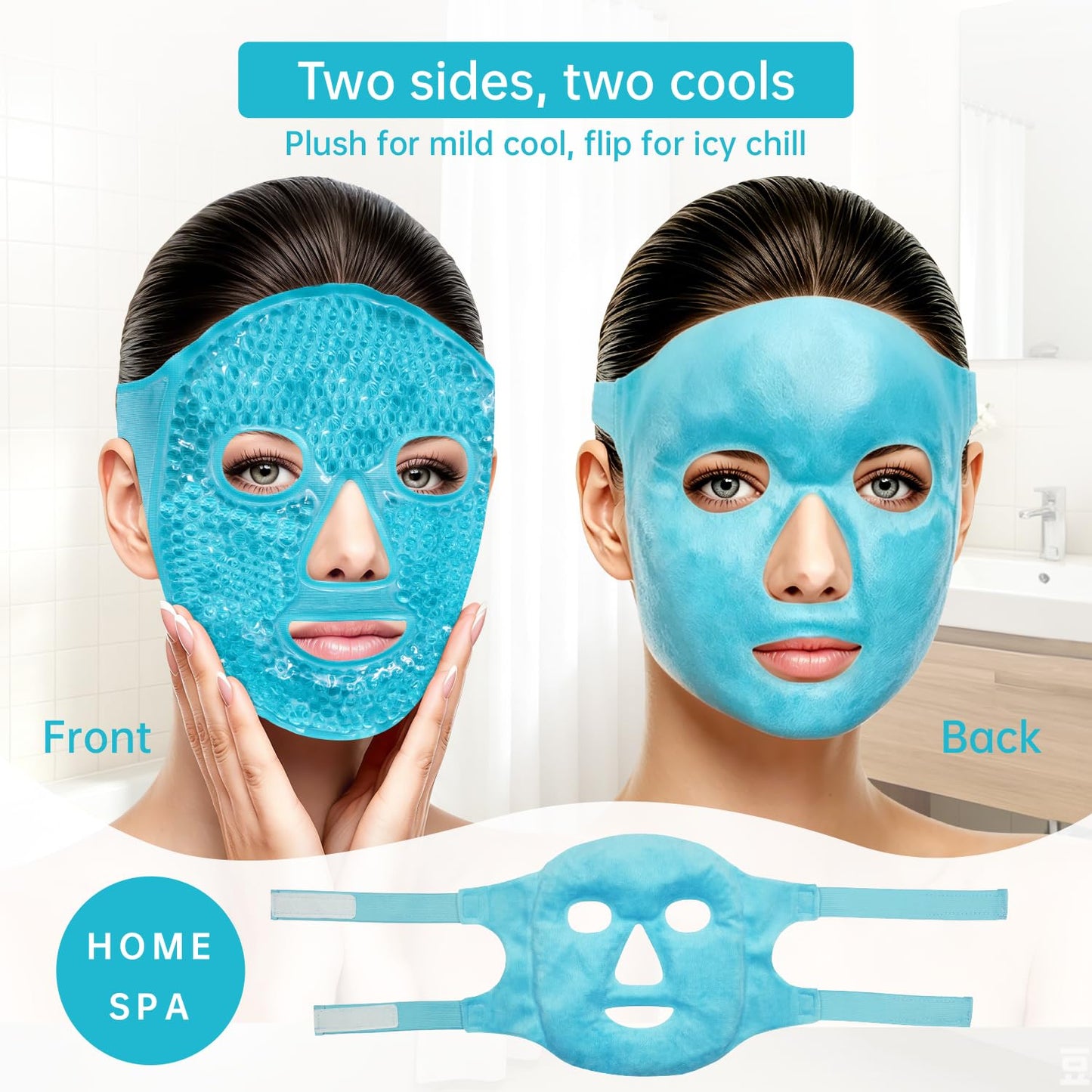 ZNÖCUETÖD Cold Face Ice Mask Facial Ice Pack, Hot Cold Compress for Face