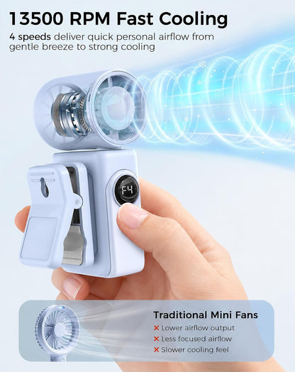 Hotsales Clip-On Portable Fan for Strollers, Handheld Turbo Fan for Travel