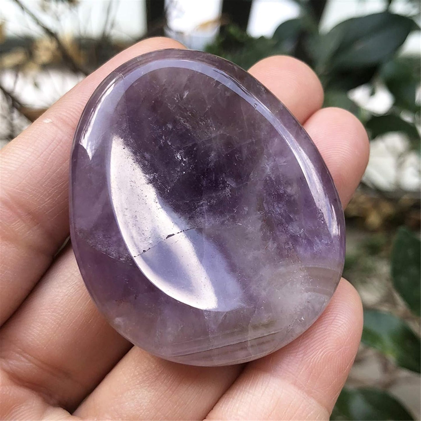 Fekuar Natural Moonstone Crystal Thumb Worry Stone, Hand Carved Healing Crystal Teardrop Pocket Worry Stones for Anxiety Stress Relief Meditation