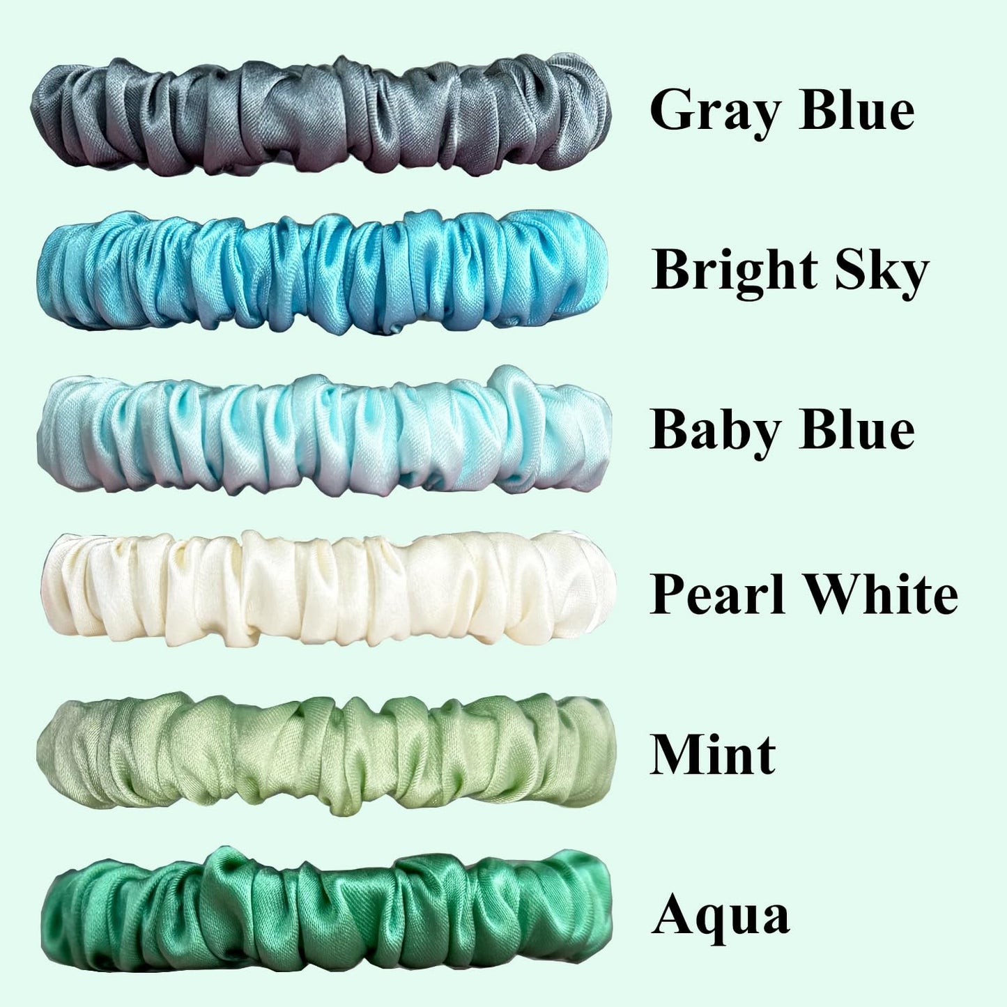 VLOMOT 6 Pcs Set 100% Pure Mulberry Silk Hair Scrunchies - 6 Chic Colors Everyday Skinny Scrunchies Silk Ponytail Holders - No Damage (Purple)