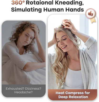 arboleaf Electric Scalp Massager Head Massager Scalp Stress Relax, 5 in 1 Kneading 128 Massage Nodes, Waterproof Hair Massage with 8 Removable Claws Cat Scratcher, Gift for Dad Mom