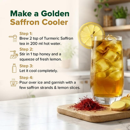 VAHDAM Turmeric Saffron Tea (3.53 oz| 50+ Cups) Caffeine Free Herbal Tea