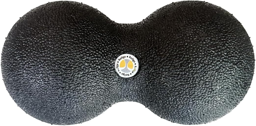 Rollga Peanut - The Better Peanut Ball Roller for Deep Tissue Massage, Mobility, Physical Therapy, Double Lacrosse Ball Massage, Back Pain, Myofascial Release, Muscle Knots, Suboccipital, & Acupoint