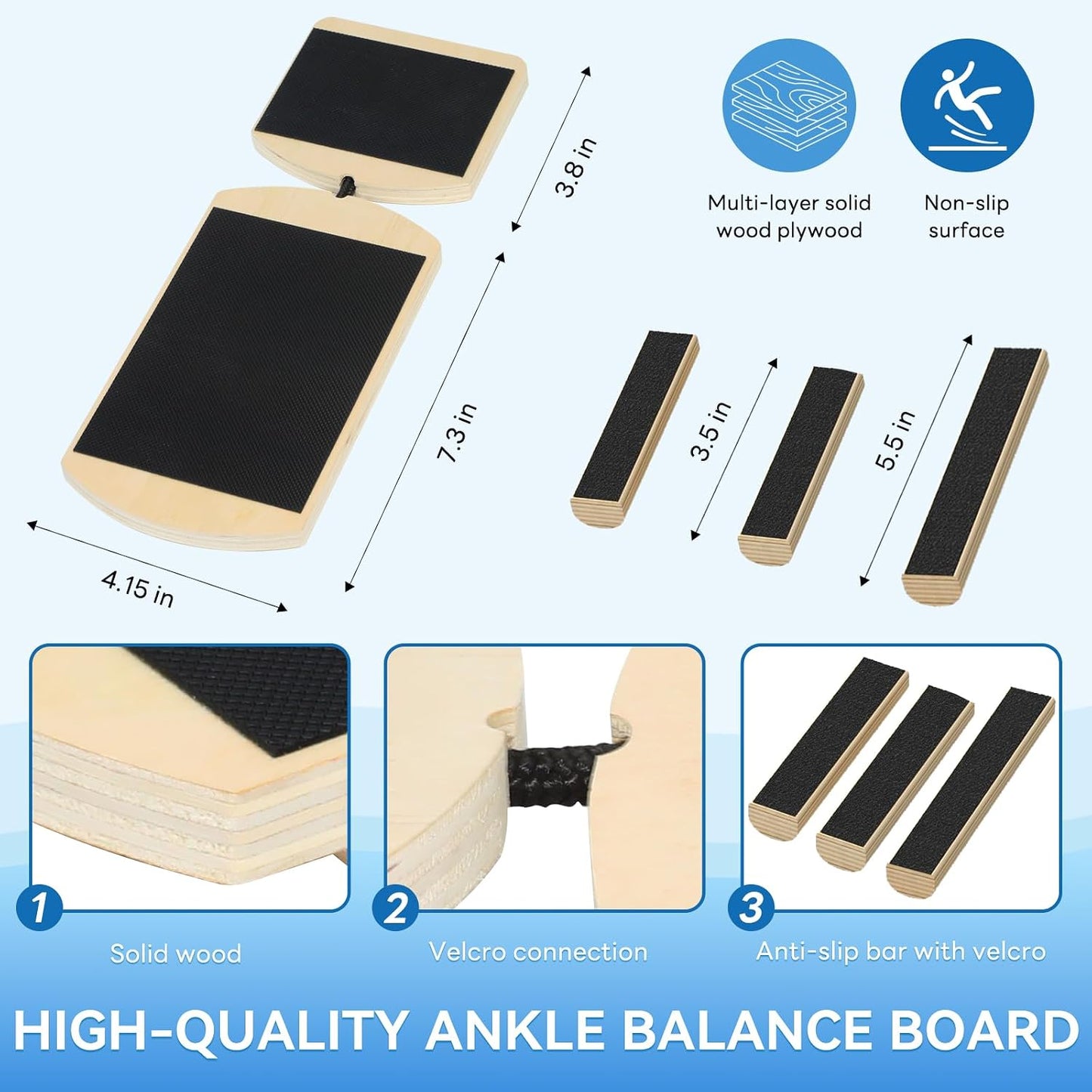 Ankle Balance Board and Foot Strengthener, Used for Physical Therapy Training for Sprains, Achilles Tendon Pain, and Plantar Fasciitis, Single-leg Balance Board With User Manual