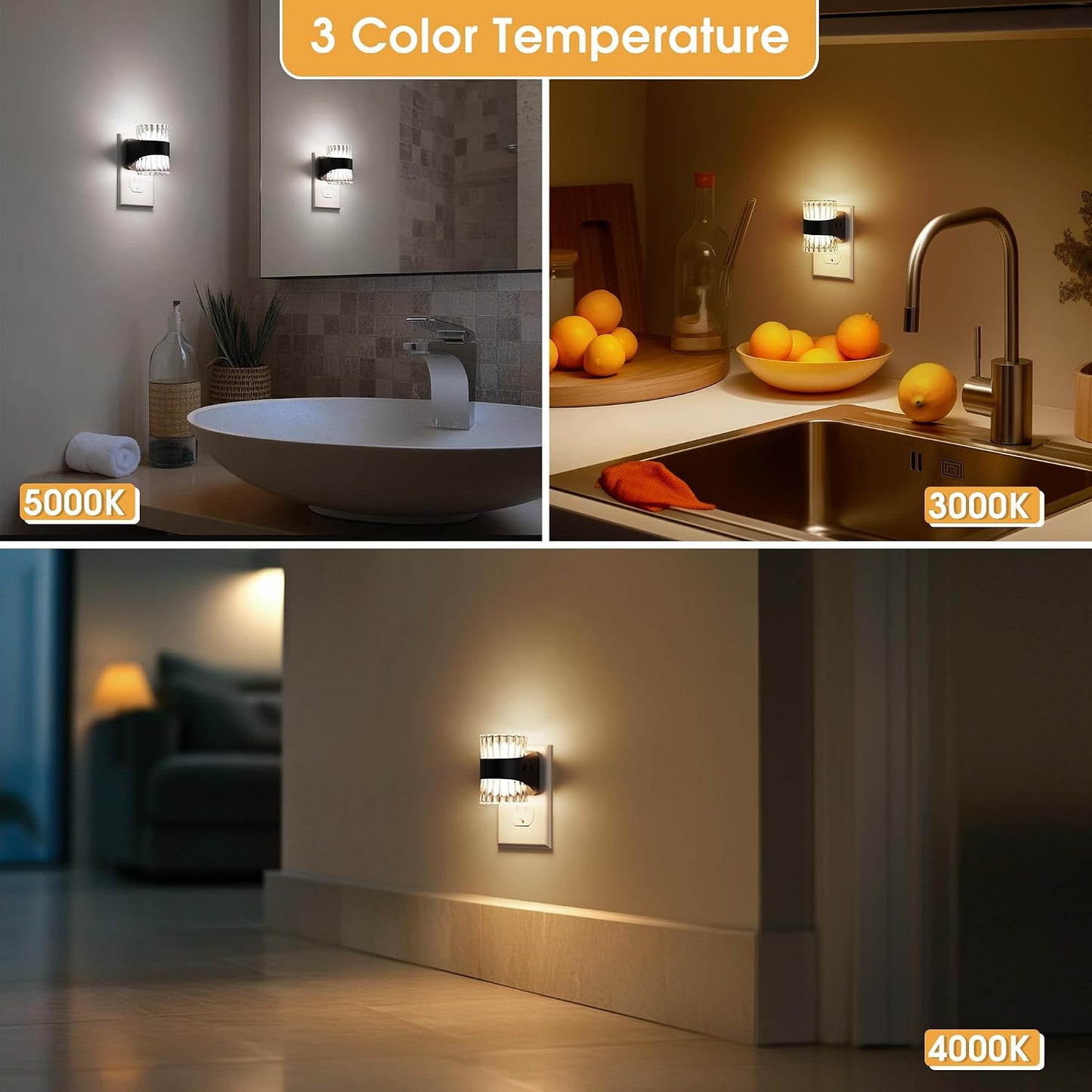 Briignite Night Light, Night Lights Plug into Wall, Soft White LED Nightlight for Kids, Adjustable Brightness 0-100LM, Dusk to Dawn Sensor, Soft Light for Bedroom, Hallway, Nursery, 2 Pack