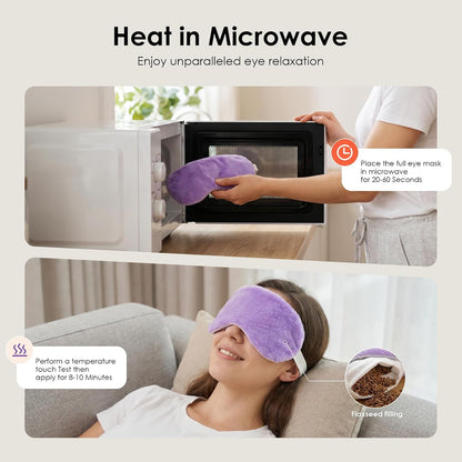Heated Eye Mask for Dry Eyes, Steam Warm Compress for Stye Eye Treatment, Relieve, Hot Compress, Moist Heat Mask for Blepharitis (Steel Grey)