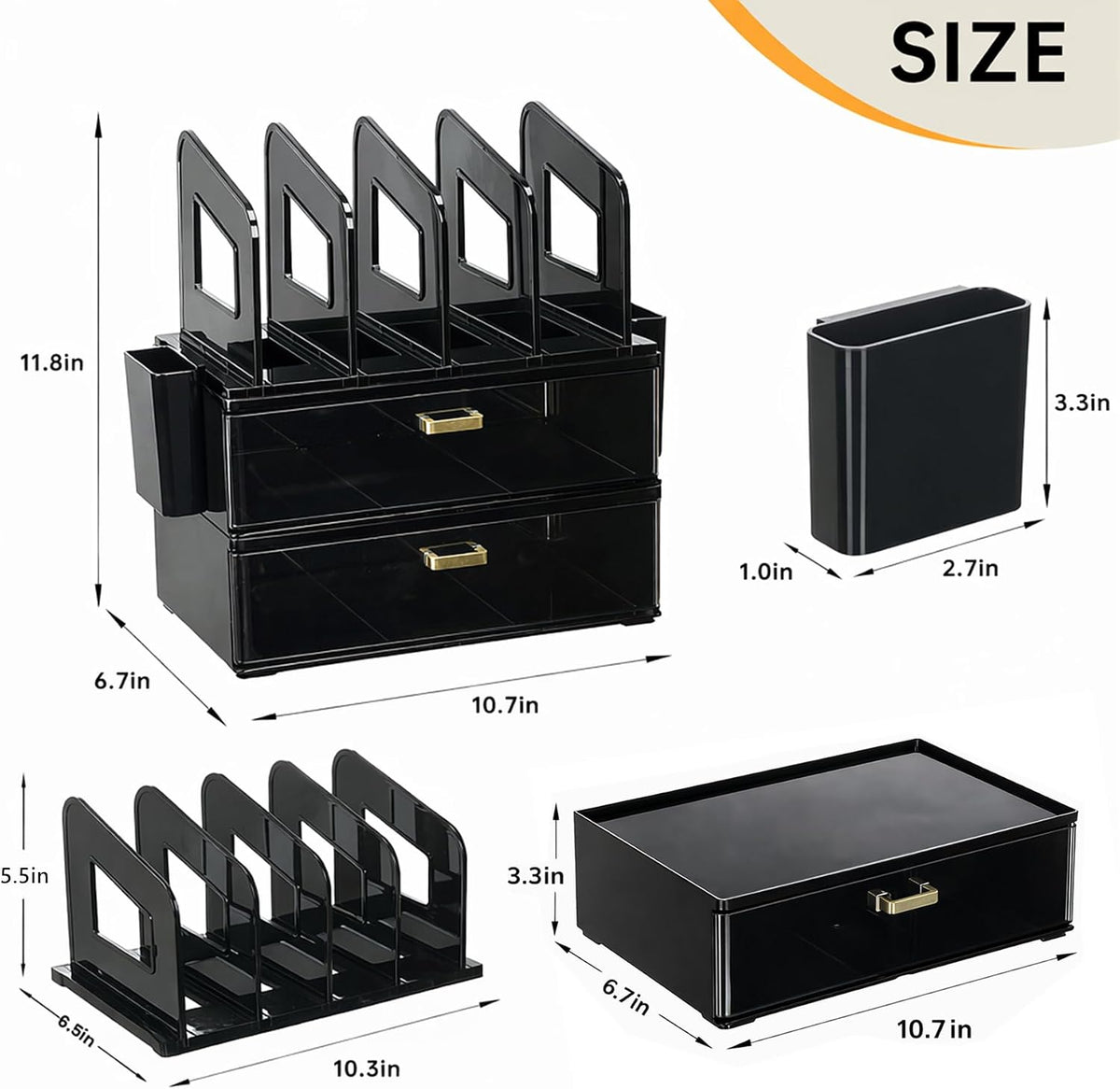 CiWiVOKi Vertical File Holder, PET Desk Organizer, Black