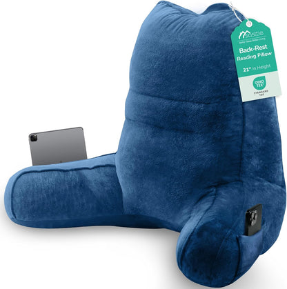 Sasttie Reading Pillows for Sitting in Bed Adult, Back Pillow Bed Sitting Up, Back-Rest Support Cushion for Sit Up on Couch, Sofa, and Floor, Dorm Essentials, Oeko-Tex Certified, Dark Grey