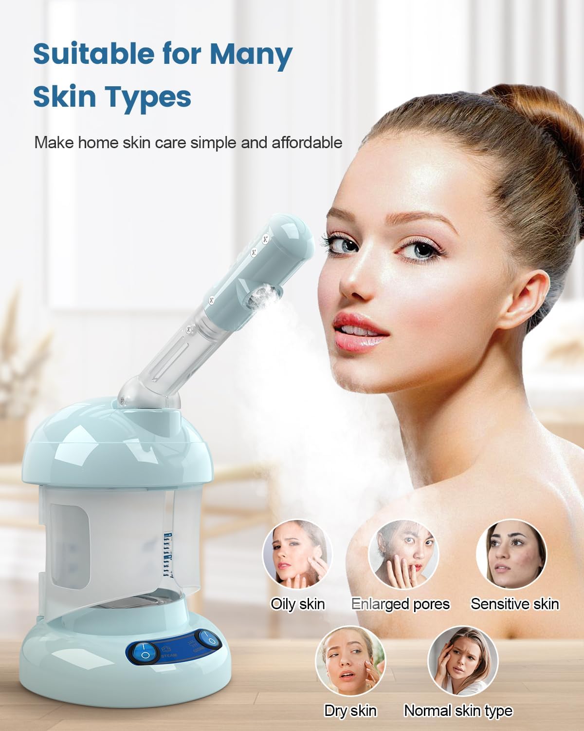 Facial Steamer, Ozone Nano Ionic Face Steamer for Deep Cleaning
